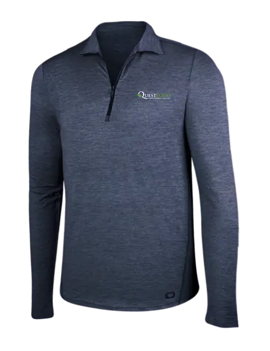 OGIO Blue Indigo Heather Endurance Force 1/4 Zip w/Quest Food Logo