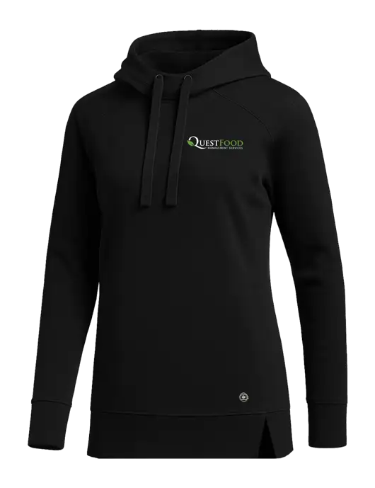 OGIO Black Womens Luuma Pullover Fleece Hoodie w/Quest Food Logo