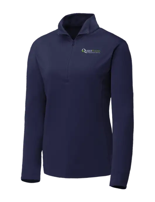 Navy Womens Posicharge Competitor ¼ Zip Pullover w/Quest Food Logo