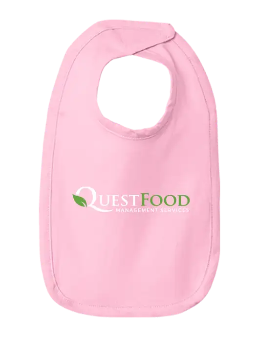 Rabbit Skins Pink Infant Premium Jersey Bib w/Quest Food Logo