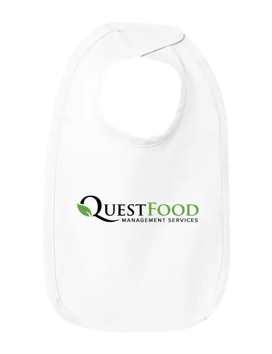 Rabbit Skins White Infant Premium Jersey Bib w/Quest Food Logo