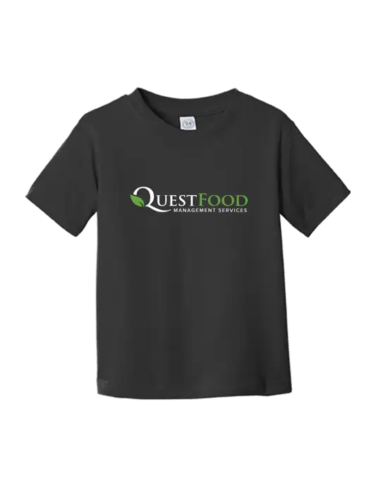 Rabbit Skins Black Toddler Fine Jersey Tee w/Quest Food Logo