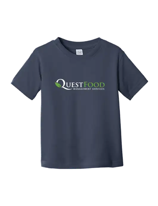Rabbit Skins Navy Toddler Fine Jersey Tee w/Quest Food Logo
