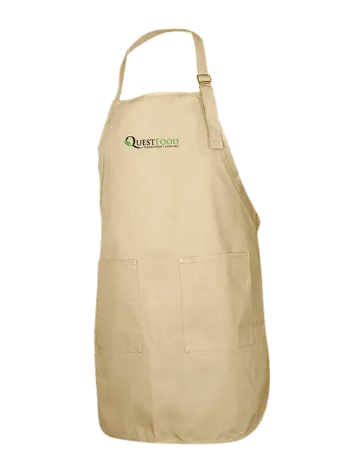 Full-Length Stone Apron With Pockets w/Quest Food Logo
