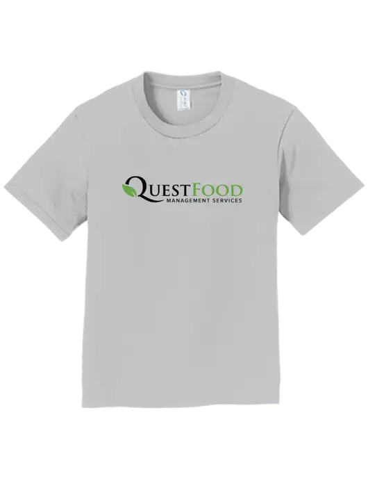 Youth Ring Spun Silver 4.5 oz T-Shirt w/Quest Food Logo
