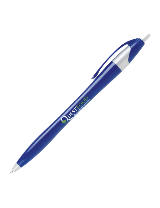 Novella Navy/Silver Corporate Pen- Blue Ink w/Quest Food Logo