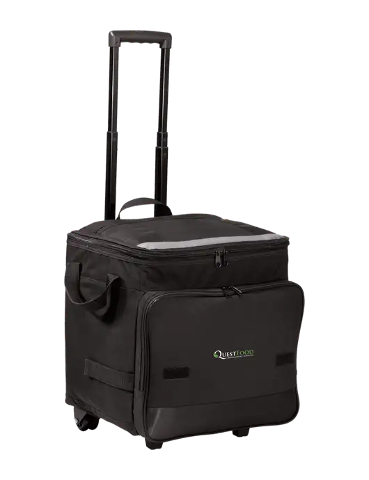 Black Rolling Cooler w/Quest Food Logo