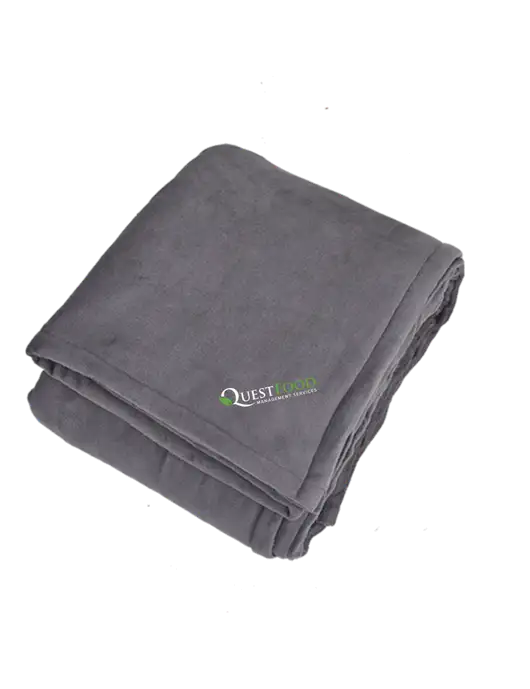 Oversized Graphite Ultra Plush Blanket Graphite w/Quest Food Logo