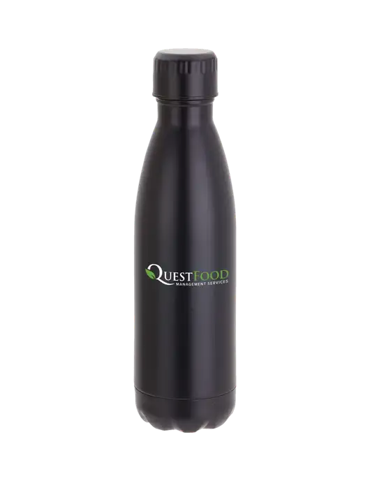 City Go Matte Black 17 oz Insulated Bottle w/Quest Food Logo