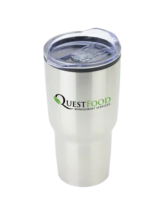 Odyssey Silver 30 oz Travel Tumbler w/Quest Food Logo