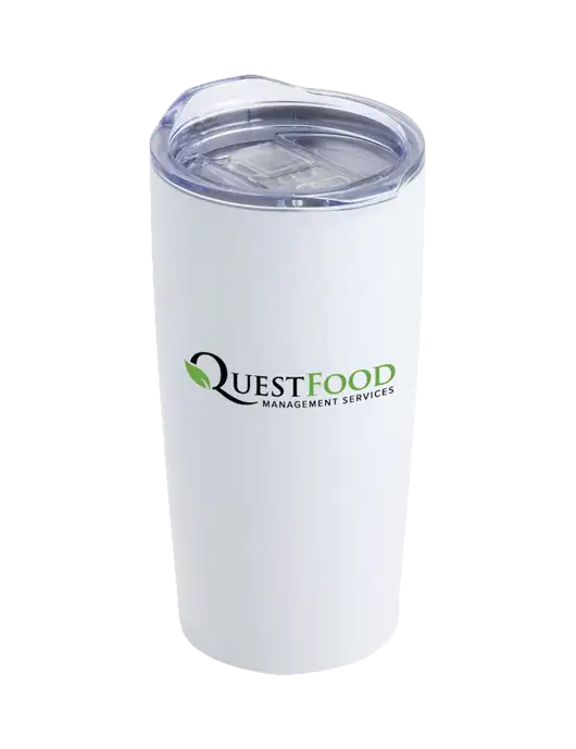 Society White 20 oz Insulated Tumbler w/Quest Food Logo