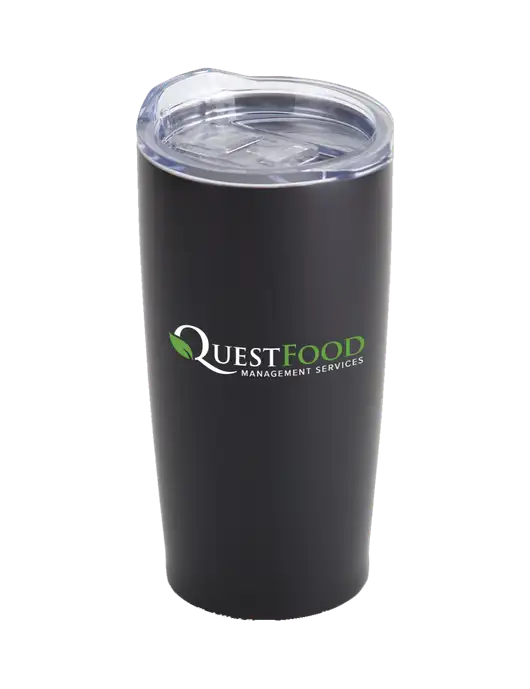 Society Black 20 oz Insulated Tumbler w/Quest Food Logo
