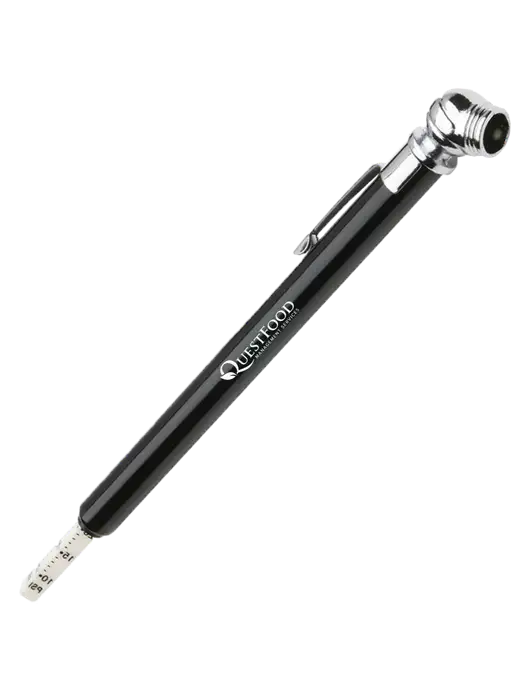 Quick View Black Tire Gauge w/Quest Food Logo