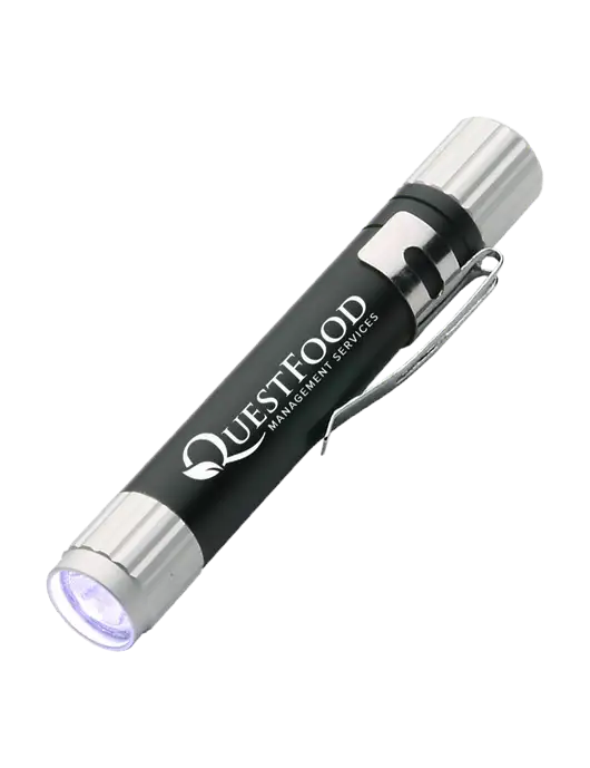 Black Aluminum LED Penlight w/Quest Food Logo