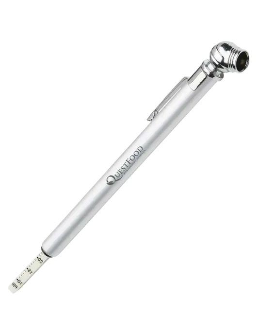 Quick View Silver Tire Gauge w/Quest Food Logo