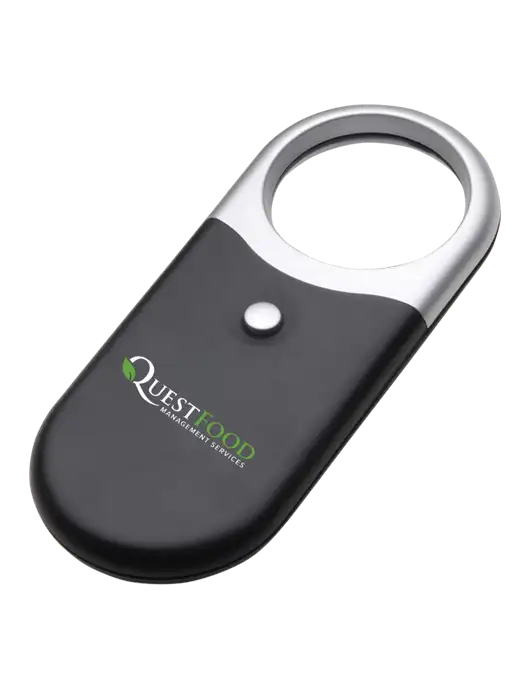 Compact Black Magnifier Light w/Quest Food Logo