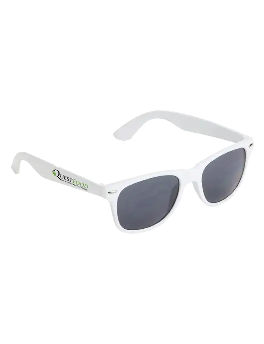 Daytona White Sunglasses w/Quest Food Logo