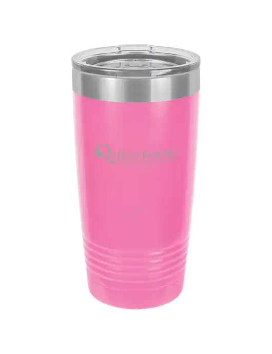 Polar Camel 20 oz Powder Coated Pink Vacuum Insulated Tumbler w/Quest Food Logo