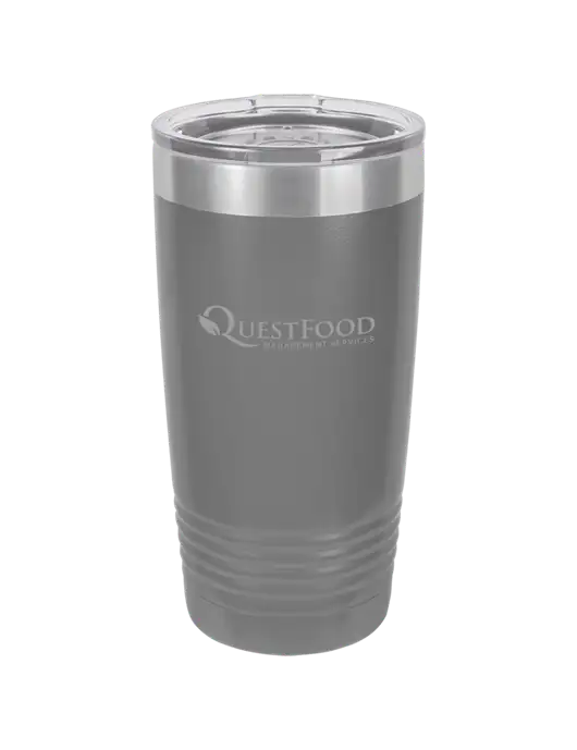 Polar Camel 20 oz Powder Coated Grey Vacuum Insulated Tumbler  w/Quest Food Logo
