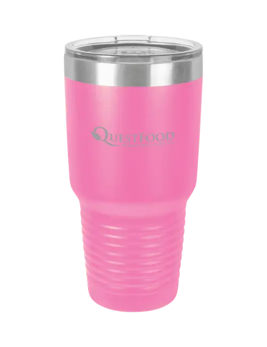 Polar Camel 30 oz Powder Coated Pink Vacuum Insulated Tumbler w/Quest Food Logo