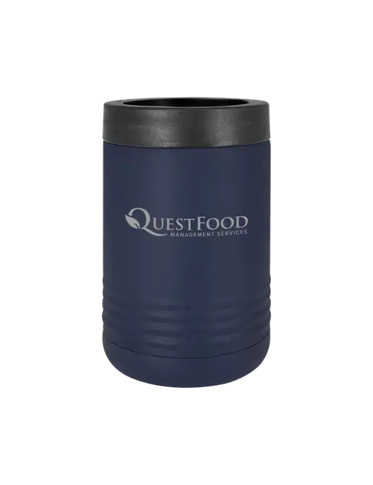 Polar Camel 12 oz Powder Coated Navy Vacuum Insulated Beverage Holder w/Quest Food Logo