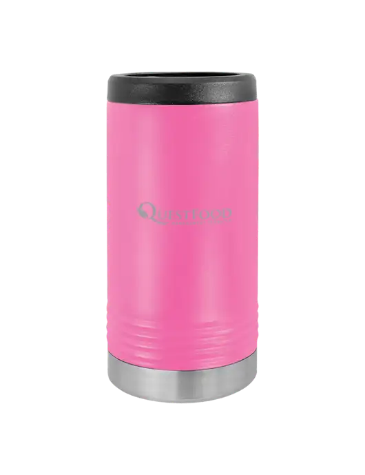Polar Camel Powder Coated Pink Vacuum Insulated Slim Beverage Holder w/Quest Food Logo