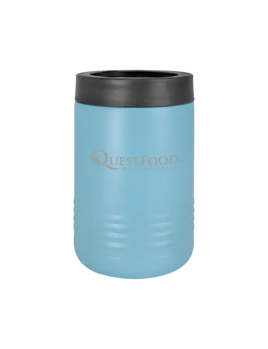 Polar Camel 12 oz Powder Coated Light Blue Vacuum Insulated Beverage Holder w/Quest Food Logo