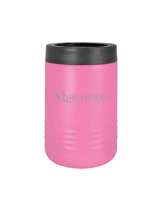 Polar Camel 12 oz Powder Coated Pink Vacuum Insulated Beverage Holder w/Quest Food Logo