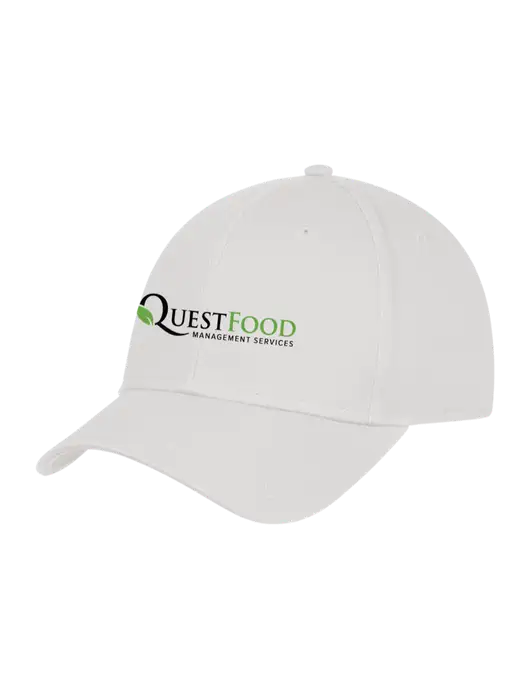 White Structured Cap Hook & Loop w/Quest Food Logo