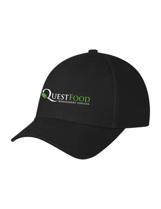 Black Structured Cap Hook & Loop w/Quest Food Logo