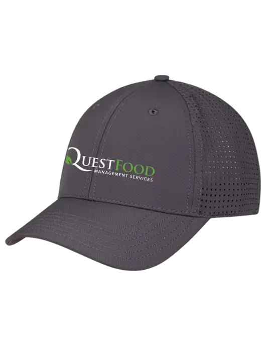 Charcoal Performance Stretchable Cap Hook & Loop w/Quest Food Logo