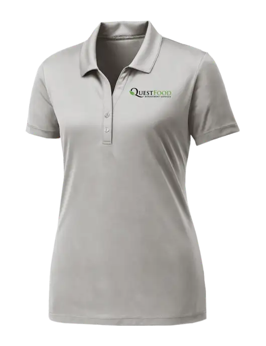Womens Very Light Grey PosiCharge Competitor Polo w/Quest Food Logo