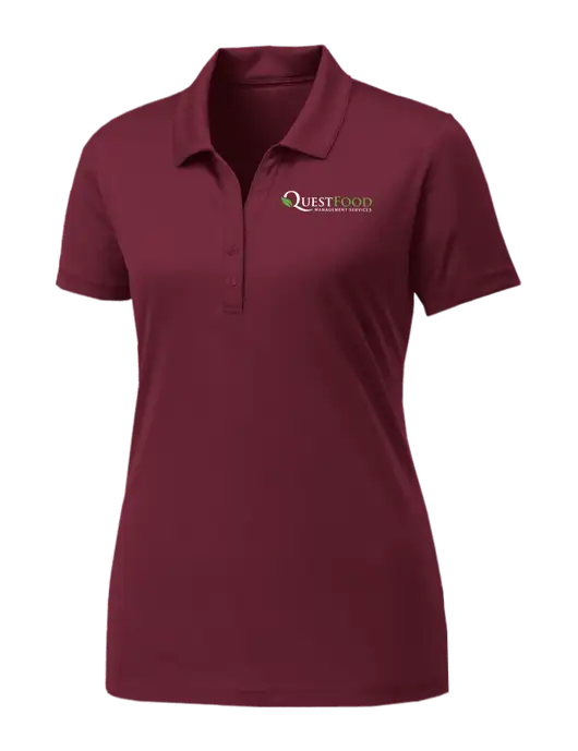Womens Maroon PosiCharge Competitor Polo w/Quest Food Logo
