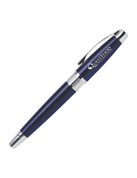 Masscotti Navy Rollerball Pen - Black Ink w/Quest Food Logo