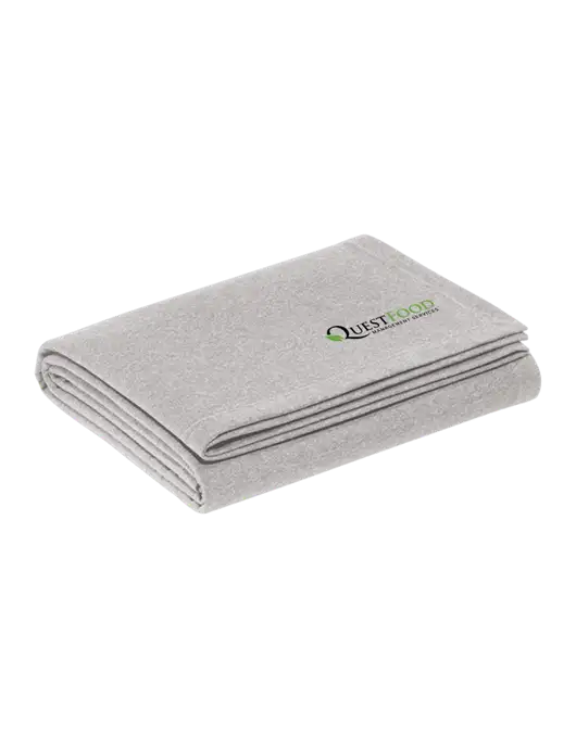 Recycled Light Heather Grey Blanket w/Quest Food Logo