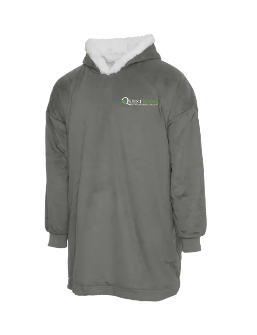 Wearable Lodge Medium Grey Blanket w/Quest Food Logo
