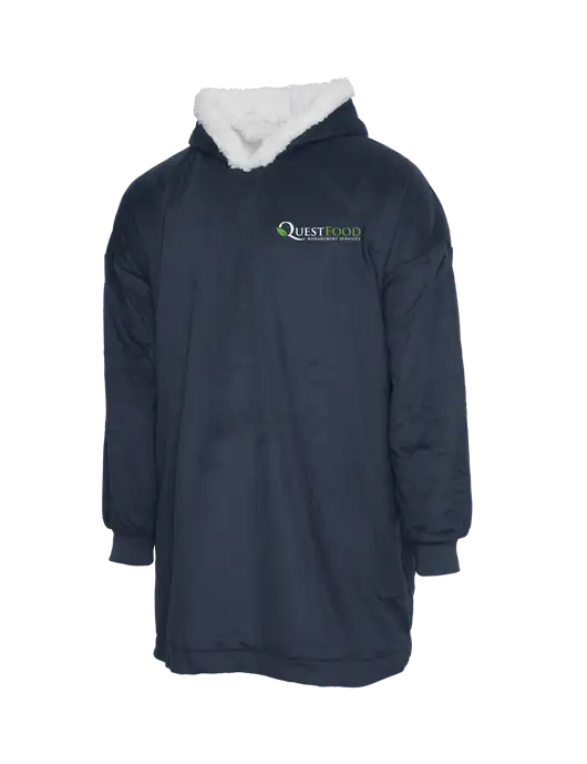 Wearable Lodge Navy Blanket w/Quest Food Logo