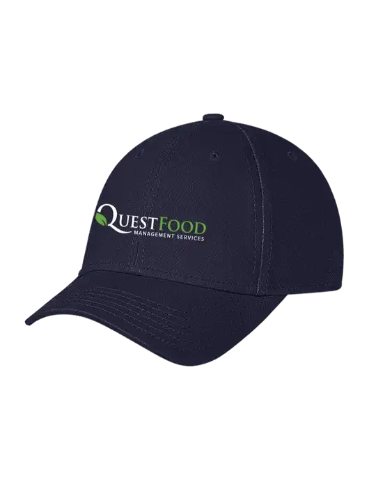 Navy Structured Soft Snap Closure Hook & Loop Cap w/Quest Food Logo