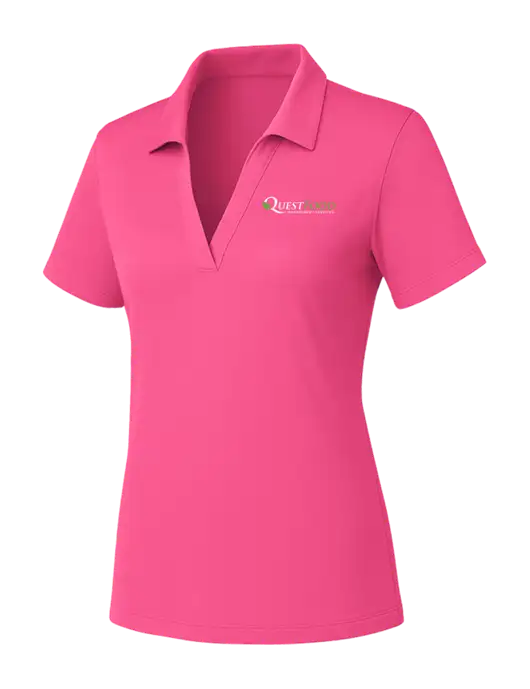 Womens Pink PosiCharge RacerMesh Polo w/Quest Food Logo