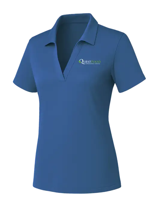 Womens Slate Blue PosiCharge RacerMesh Polo w/Quest Food Logo