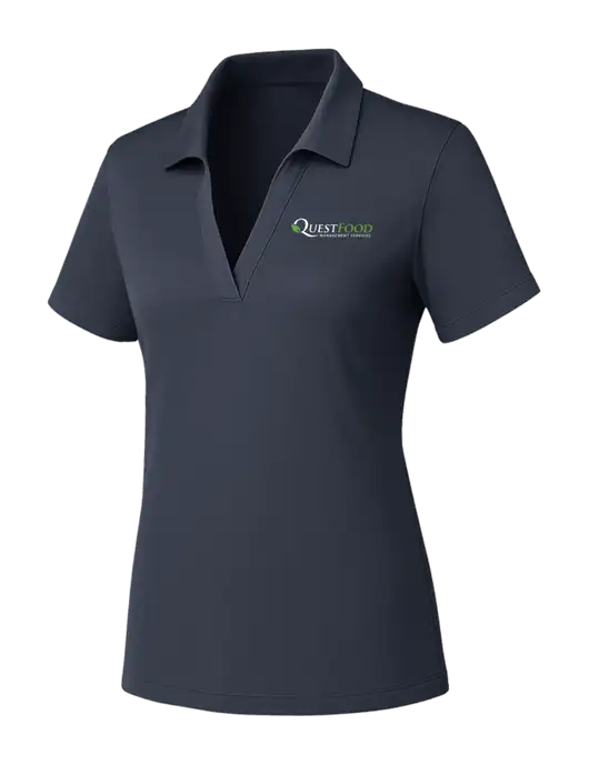 Womens Dark Grey PosiCharge RacerMesh Polo w/Quest Food Logo