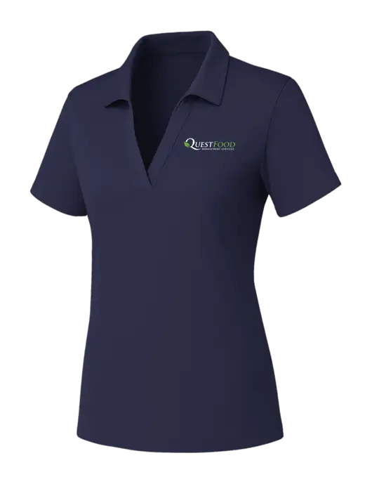 Womens Navy PosiCharge RacerMesh Polo w/Quest Food Logo