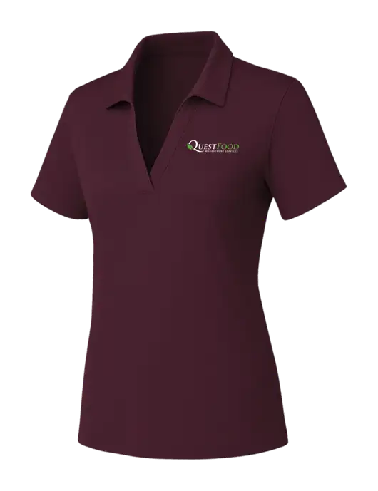 Womens Maroon PosiCharge RacerMesh Polo w/Quest Food Logo