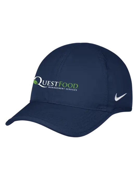Nike Navy Featherlight Cap w/Quest Food Logo
