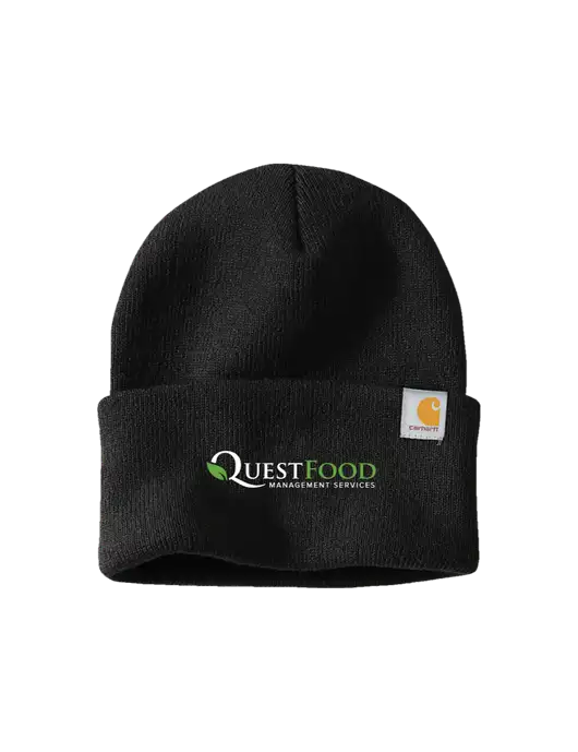 Carhartt Black Watch Cap 2.0 w/Quest Food Logo