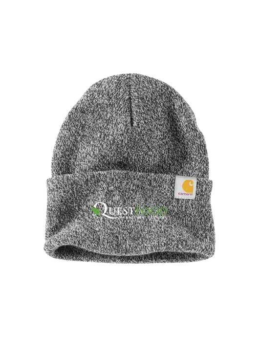 Carhartt Medium Grey Heather Watch Cap 2.0 w/Quest Food Logo