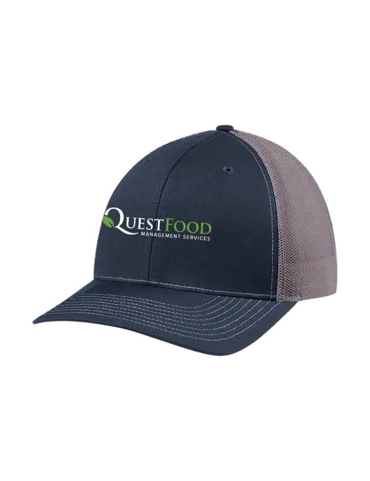 Richardson Adjustable Snapback Original 112 Trucker Cap Navy w/Charcoal Mesh w/Quest Food Logo
