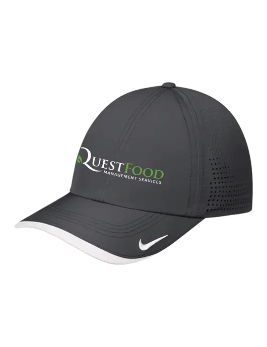 Nike Dark Grey/White Dri-FIT Perforated Performance Cap w/Quest Food Logo