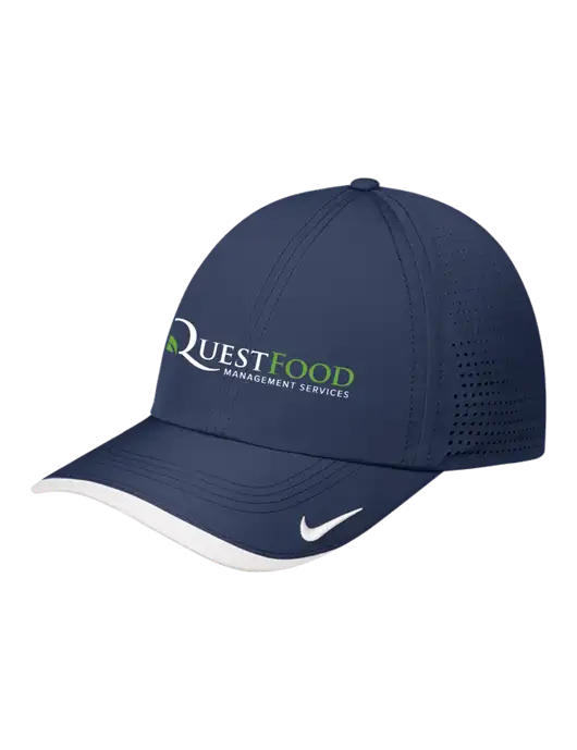 Nike Navy/White Dri-FIT Perforated Performance Cap w/Quest Food Logo