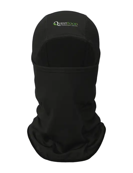 Black CornerStone Smooth Fleece Face Mask w/Quest Food Logo